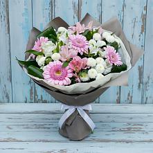 Букет цветов из:  Герберы, Альстромерии и Хризантемы в Энергетиков