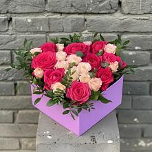 Цветочная композиция из Розы в коробке в Энергетиков