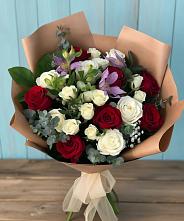 Букет цветов из:  Розы и Альстромерии в Энергетиков