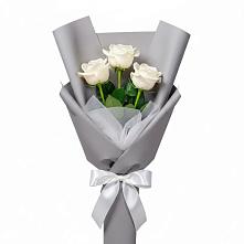 Букет 3 белые розы #REPLACE_PRED# Энергетиков