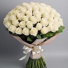 Букет 101 беля роза Белоснежка в Энергетиков