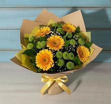 Букет цветов из:  Герберы и Хризантемы в Энергетиков