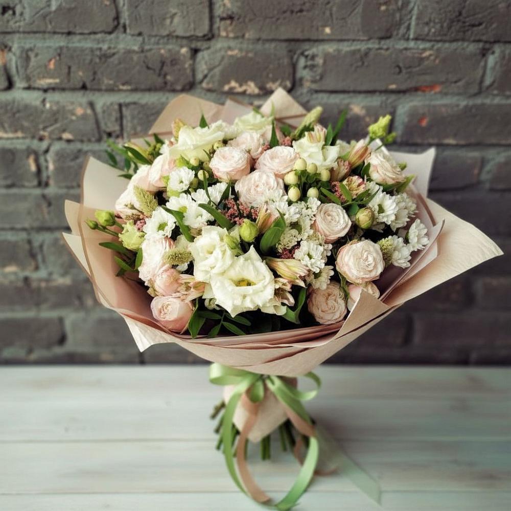 Букет цветов из: Альстромерии, Розы и Хризантемы в Энергетиков