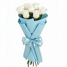 Букет 7 белых роз Проуд в Энергетиков