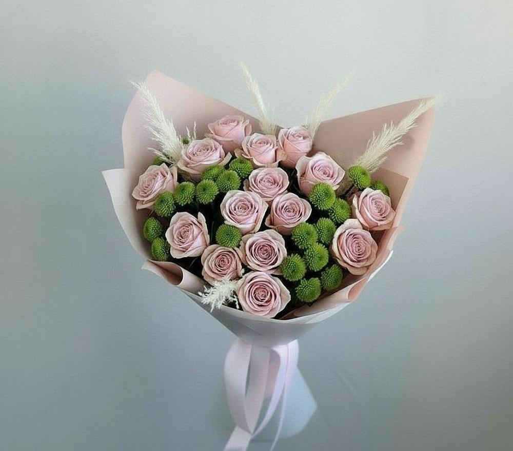 Букет цветов из: Розы и Хризантемы в Энергетиков