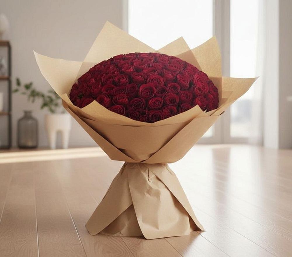 Букет 101 Красная роза в Энергетиков