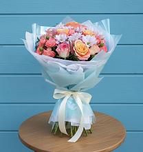 Букет цветов из:  Хризантемы и Розы в Энергетиков